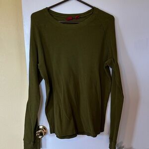 Eastern Mountain Sports Olive Green Thermal Crewneck